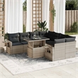 vidaXL Poly Rattan Sofa Set in Gray