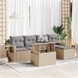vidaXL 6 Piece Sofa Set in Gray/Beige