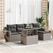 vidaXL 6 Piece Poly Rattan Large Sofa Set in Gray