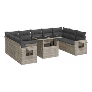 vidaXL 10 Piece Sofa Set in Gray