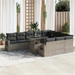 vidaXL Poly Rattan Large Sofa Set in Gray