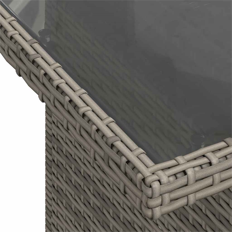 vidaXL Poly Rattan Large Sofa Set in Gray