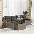 vidaXL 5 Piece Poly Rattan Sofa Set in Gray