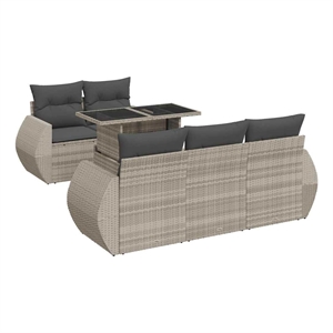 vidaXL Steel Sofa Set in Gray