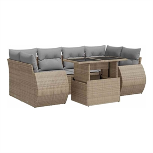 vidaXL 7 Piece Sofa Set in Beige