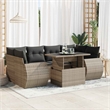 vidaXL 7 Piece Poly Rattan Sofa Set in Gray