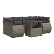 vidaXL 7 Piece Poly Rattan Sofa Set in Gray
