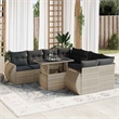 vidaXL 9 Piece Poly Rattan Sofa Set in Gray