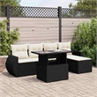 vidaXL 6 Piece Sofa Set in Black/White/Cream