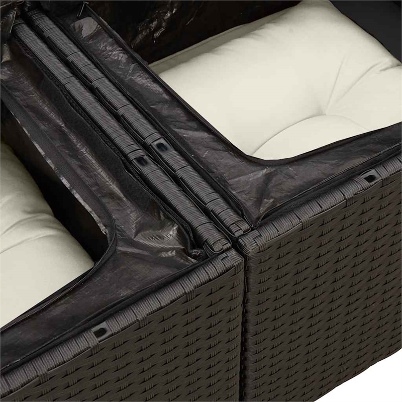 vidaXL 6 Piece Sofa Set in Black/White/Cream