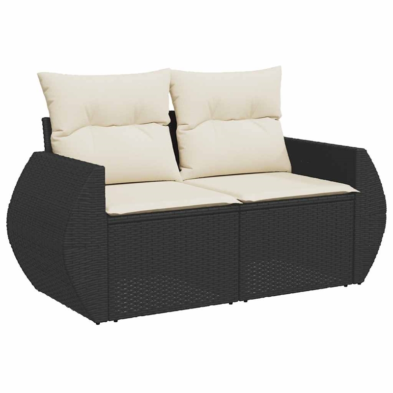 vidaXL 6 Piece Sofa Set in Black/White/Cream