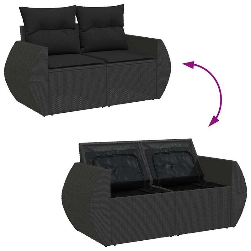 vidaXL 6 Piece Sofa Set in Black/White/Cream
