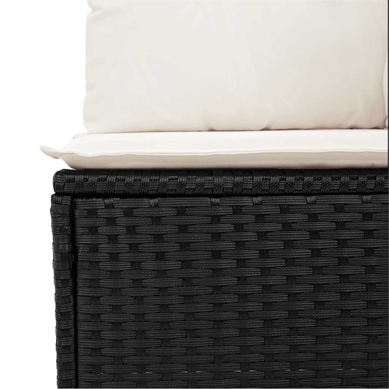 vidaXL 6 Piece Sofa Set in Black/White/Cream