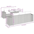 vidaXL 6 Piece Poly Rattan Sofa Set in White/Cream/Beige