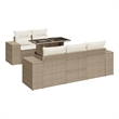 vidaXL 6 Piece Poly Rattan Sofa Set in White/Cream/Beige