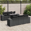 vidaXL 7 Piece Poly Rattan Small Sofa Set in Black