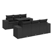 vidaXL 7 Piece Poly Rattan Small Sofa Set in Black
