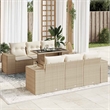 vidaXL 7 Piece Poly Rattan Sofa Set in Beige