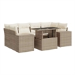 vidaXL 7 Piece Poly Rattan Sofa Set in Beige