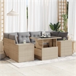 vidaXL 7 Piece Steel Sofa Set in Gray/Beige