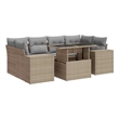 vidaXL 7 Piece Steel Sofa Set in Gray/Beige