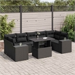 vidaXL 8 Piece Sofa Set in Black