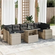 vidaXL 8 Piece Poly Rattan Large Sofa Set in Gray