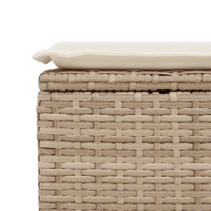 vidaXL 6 Piece Poly Rattan Sofa Set in White/Cream/Beige