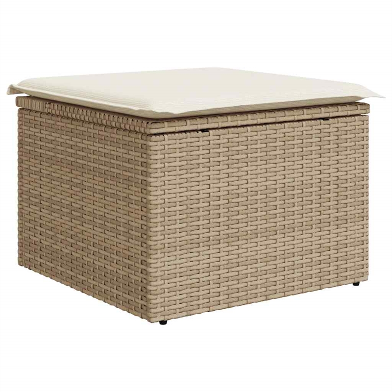 vidaXL 6 Piece Poly Rattan Sofa Set in White/Cream/Beige