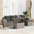 vidaXL 6 Piece Steel Sofa Set in Gray