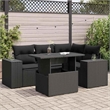 vidaXL 5 Piece Poly Rattan Sofa Set in Black