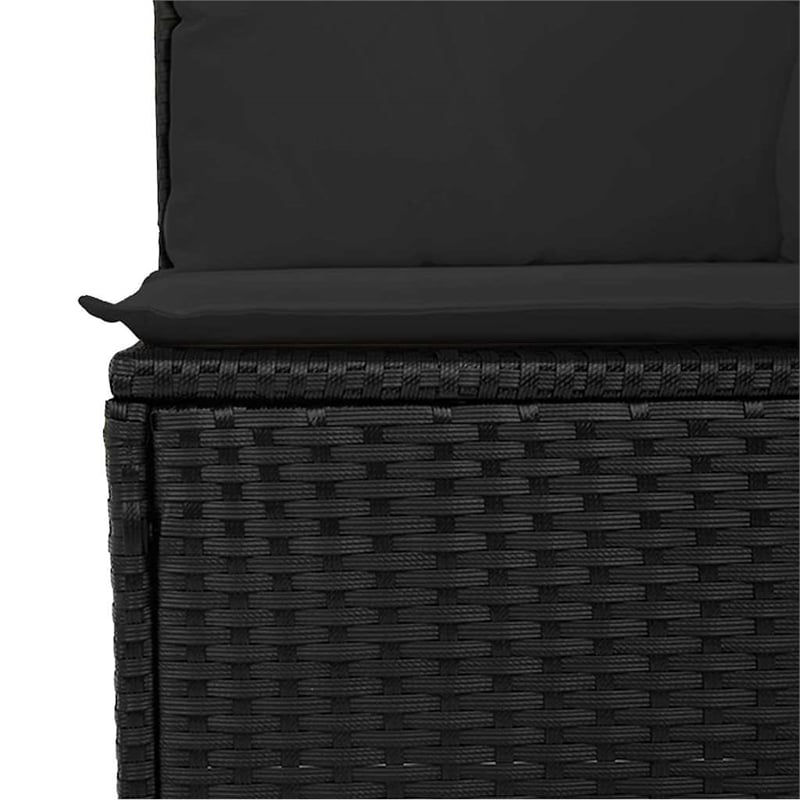 vidaXL 5 Piece Poly Rattan Sofa Set in Black