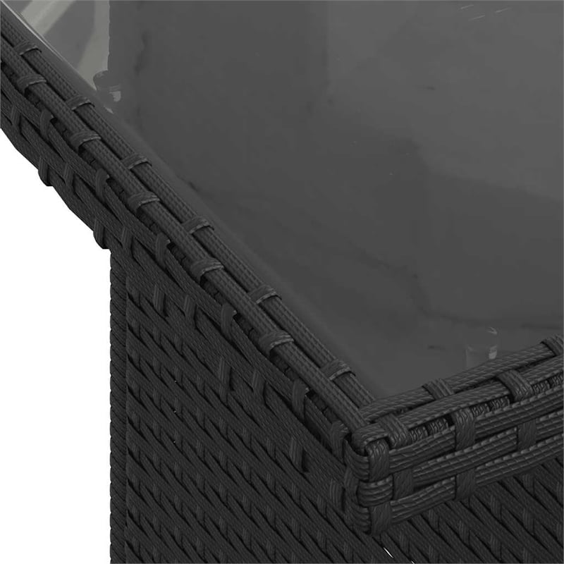vidaXL 5 Piece Poly Rattan Sofa Set in Black