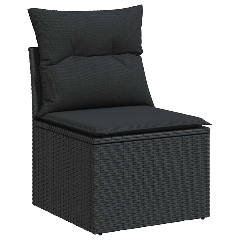 vidaXL 5 Piece Poly Rattan Sofa Set in Black