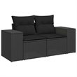 vidaXL 5 Piece Poly Rattan Sofa Set in Black