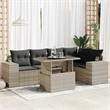 vidaXL 6 Piece Poly Rattan Sofa Set in Gray