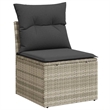 vidaXL 6 Piece Poly Rattan Sofa Set in Gray