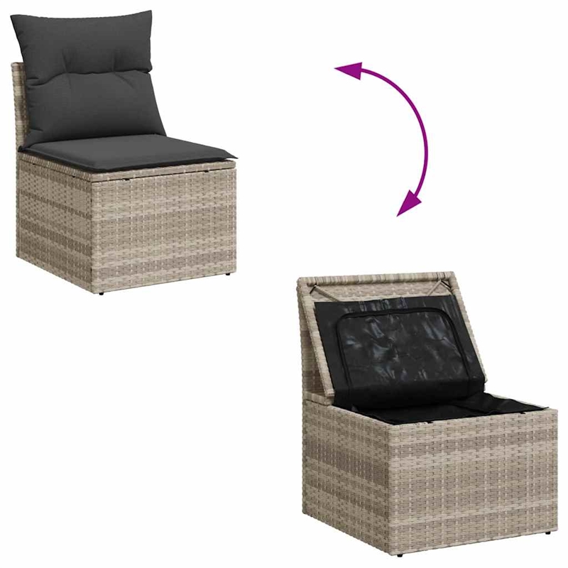 vidaXL 6 Piece Poly Rattan Sofa Set in Gray