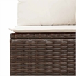 vidaXL Poly Rattan Sofa Set in White/Brown/Cream