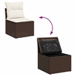 vidaXL 9 Piece Large Sofa Set in Brown