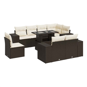vidaXL 9 Piece Large Sofa Set in Brown