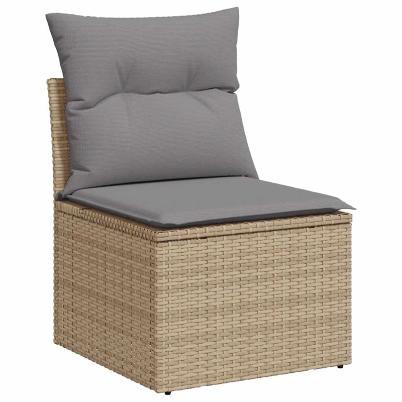 vidaXL 7 Piece Poly Rattan Sofa Set in Gray/Beige