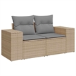vidaXL 7 Piece Poly Rattan Sofa Set in Gray/Beige