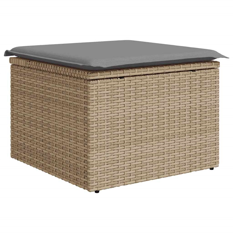 vidaXL 7 Piece Poly Rattan Sofa Set in Gray/Beige
