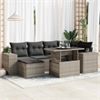 vidaXL 7 Piece Poly Rattan Sofa Set in Gray