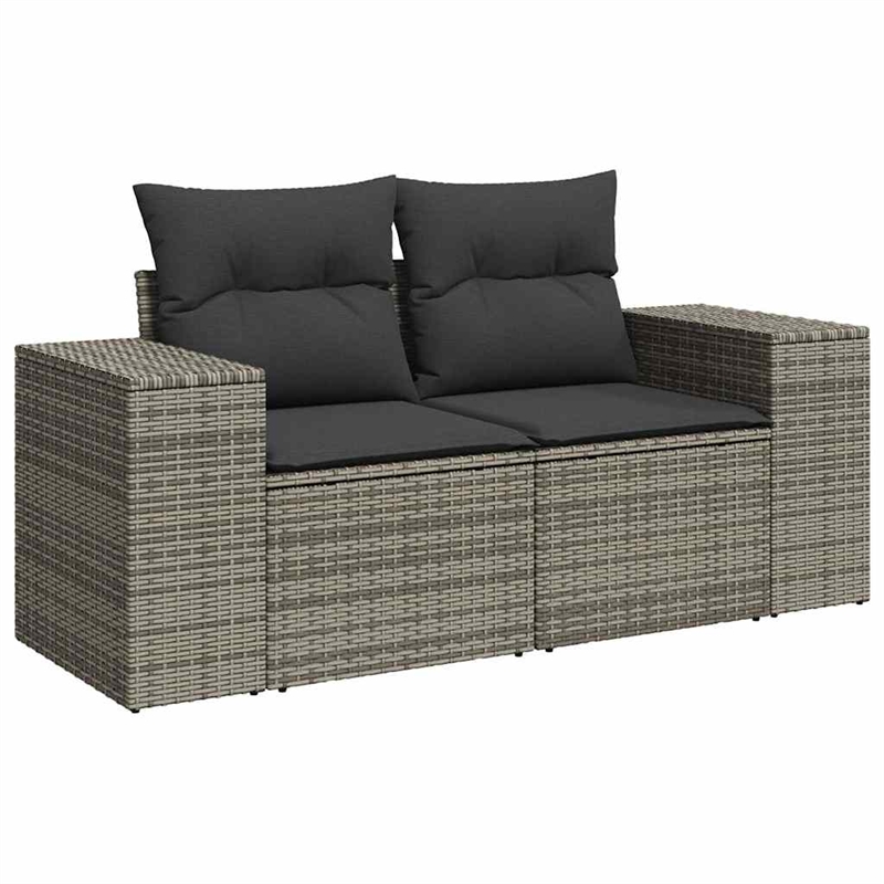 vidaXL 7 Piece Poly Rattan Sofa Set in Gray