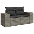 vidaXL 7 Piece Poly Rattan Sofa Set in Gray