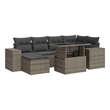 vidaXL 7 Piece Poly Rattan Sofa Set in Gray
