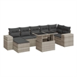 vidaXL 8 Piece Steel Sofa Set in Gray