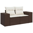 vidaXL 8 Piece Poly Rattan Sofa Set in Brown